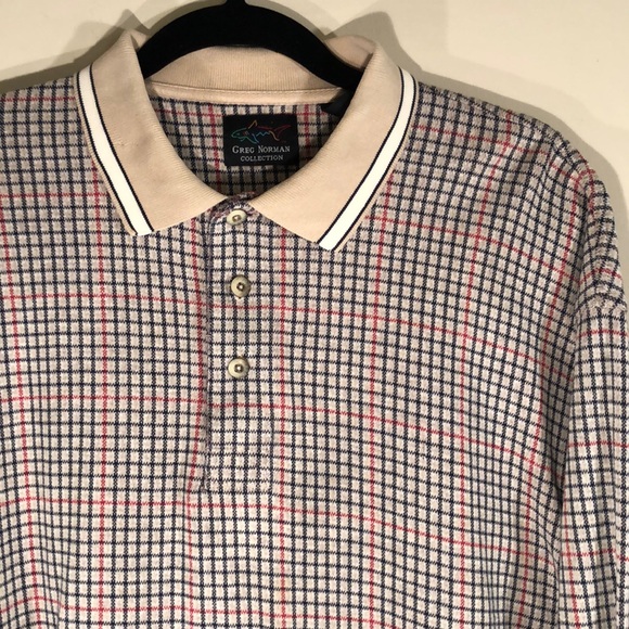 Greg Norman Collection Other - Greg Norman Tan, Navy, Red & White Shirt Size L